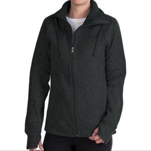 EUC Avalanche Brook Jacket Gray Knit Fleece Lined Thumbholes Zip Pockets Small
